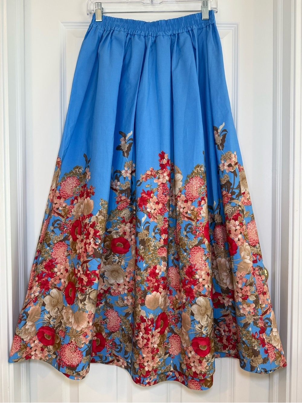 Maeve By Anthropologie Pull-On Circle Skirt In Blue Floral Size XS - Picture 3 of 12